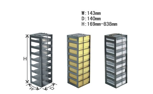 存放2英寸高標準盒的臥式冰箱和液氮罐分隔架-CF系列